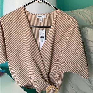 Brand New Top Shop Wrap Around Cropped Blouse